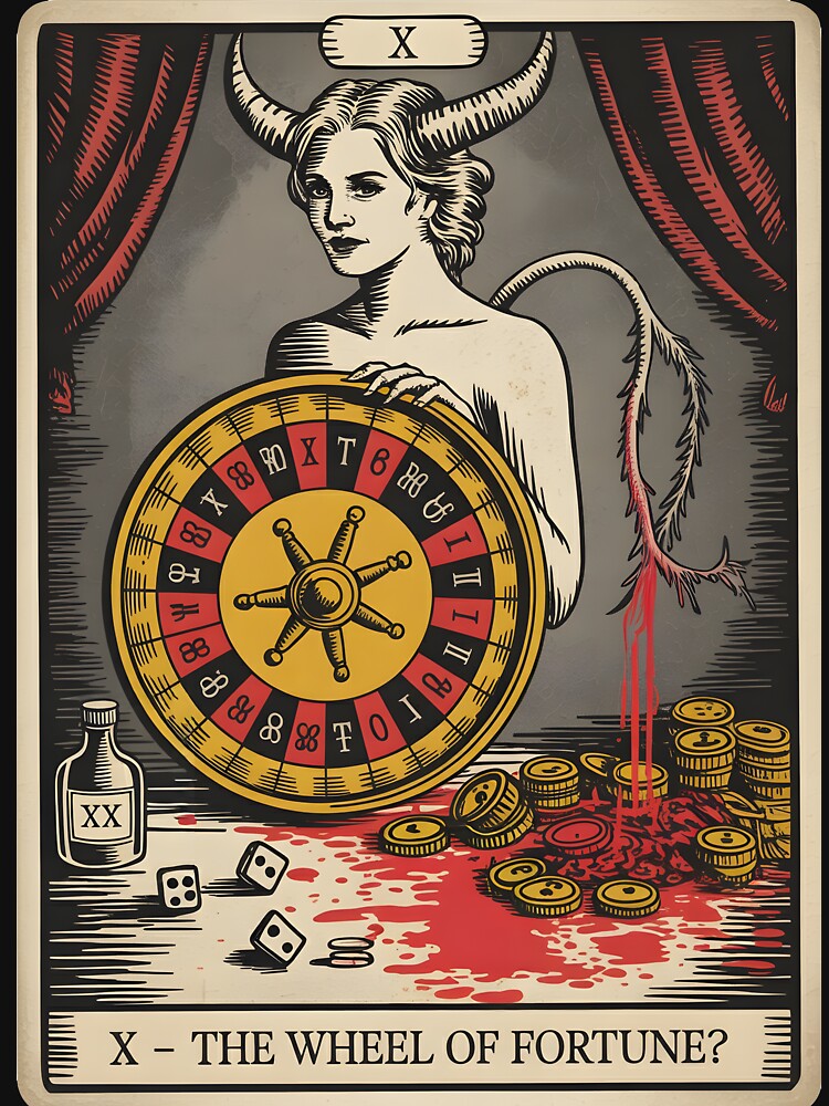 X – The Wheel of Fortune? | Reversed Tarot Card of Chaos & Chance by The-Sacred-Deck T-Shirts, Hoodie, Sweatshirt (Image 3)