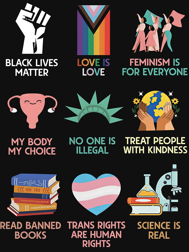 Big Fan of Human Rights Retro Graphic Front T-Shirt – Equality & Social Justice Statement by maitivi Hoodie,... (Image 3)