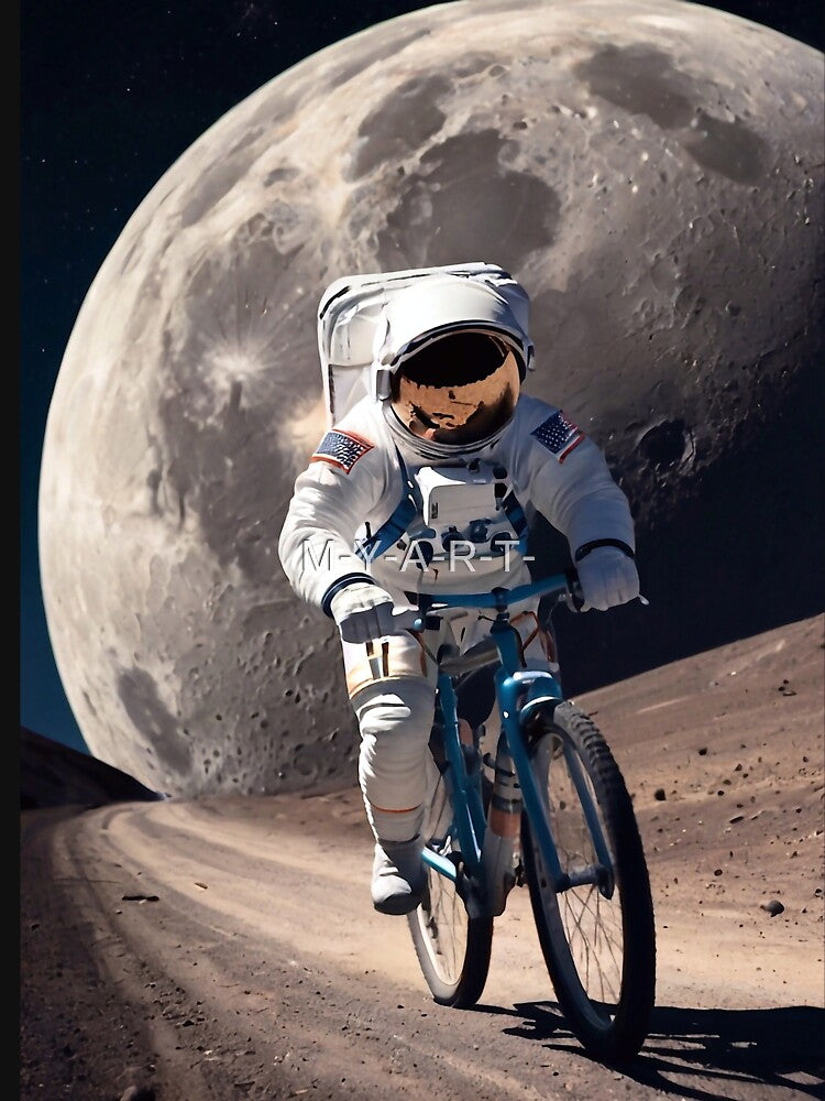 Astronaut riding a bicycle by M-Y-A-R-T- T-Shirts, Hoodie, Sweatshirt | BlankRebels.com (Image 3)