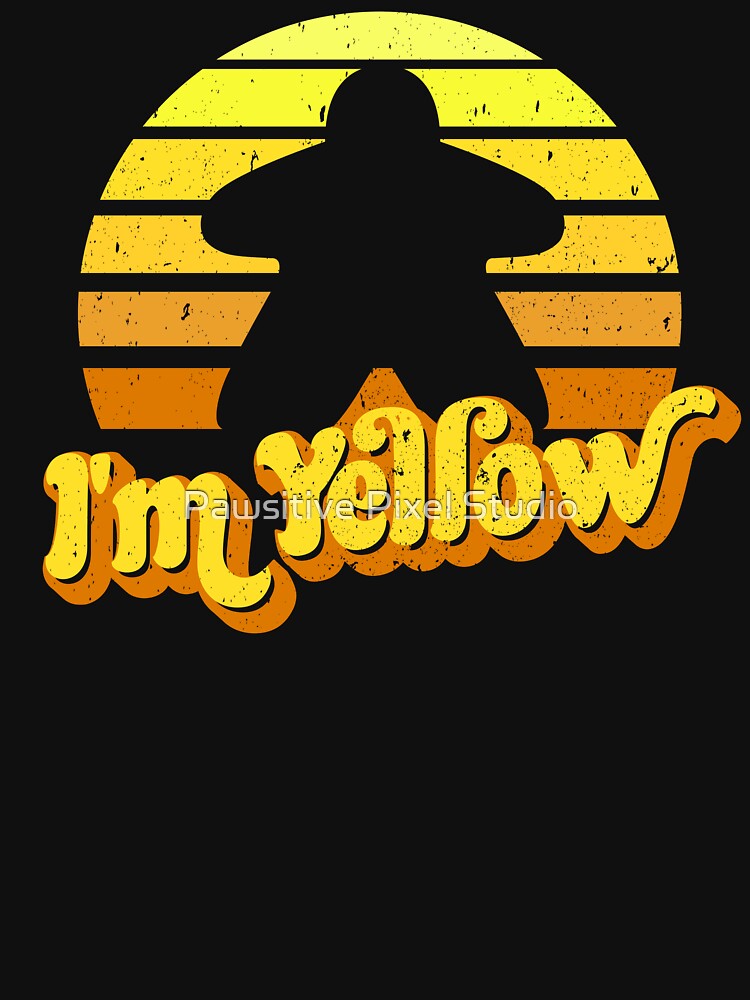 I'm Yellow Meeple Retro Sunset for Board Game Night by Pawsitive Pixel Studio T-Shirts, Hoodie, Sweatshirt (Image 3)