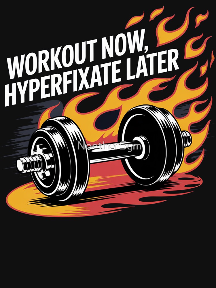 ADHD: workout now, hyperfixate later, ADHD fitness by NoetherSym T-Shirts, Hoodie, Sweatshirt | BlankRebels.com (Image 3)