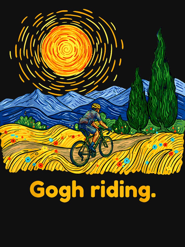 Gogh Riding Funny Cycling Van Gogh Art Bike by MatherFisher