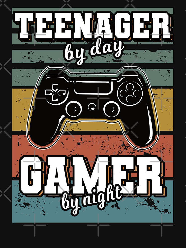 Teenager By Day Gamer By Night Vintage Funny Gift For Boy Girl Kids Game Lovers by JooArtPrints  ★★★★★... (Image 3)