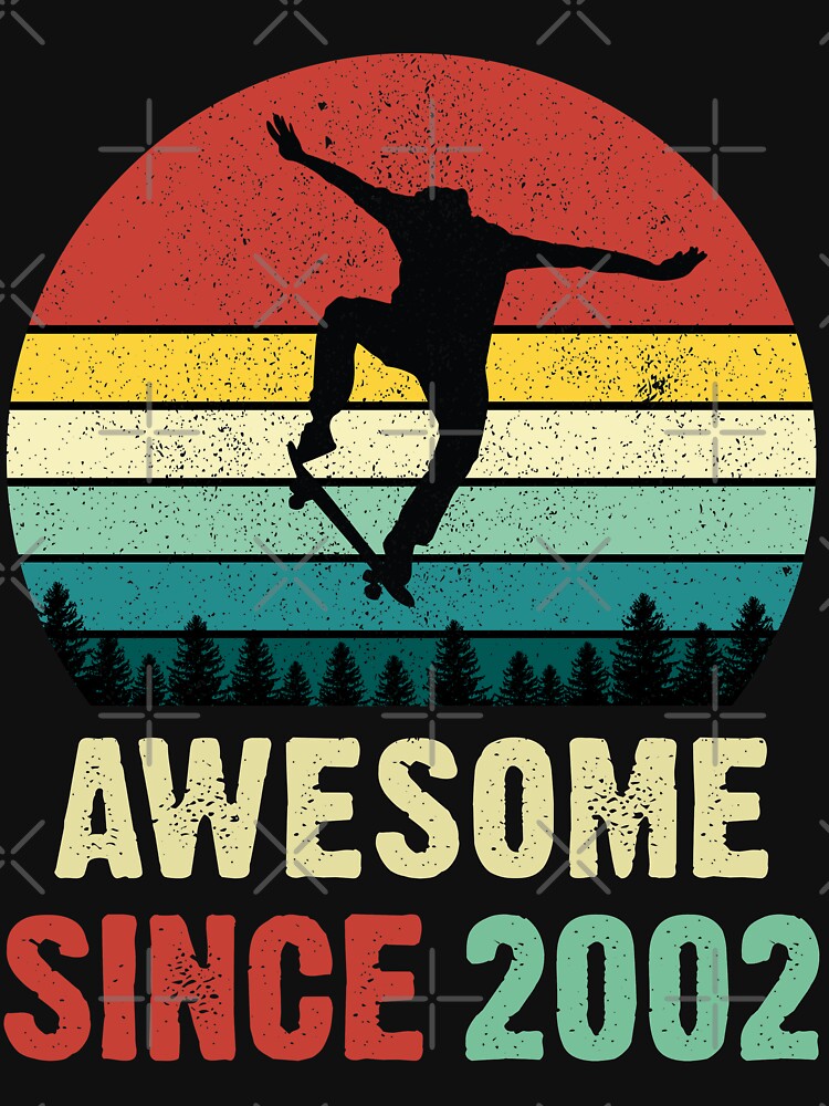 19th Birthday Skateboard Skate Awesome Since 2002 by RetroStyle247 T-Shirts, Hoodie, Sweatshirt | BlankRebels.com (Image 3)
