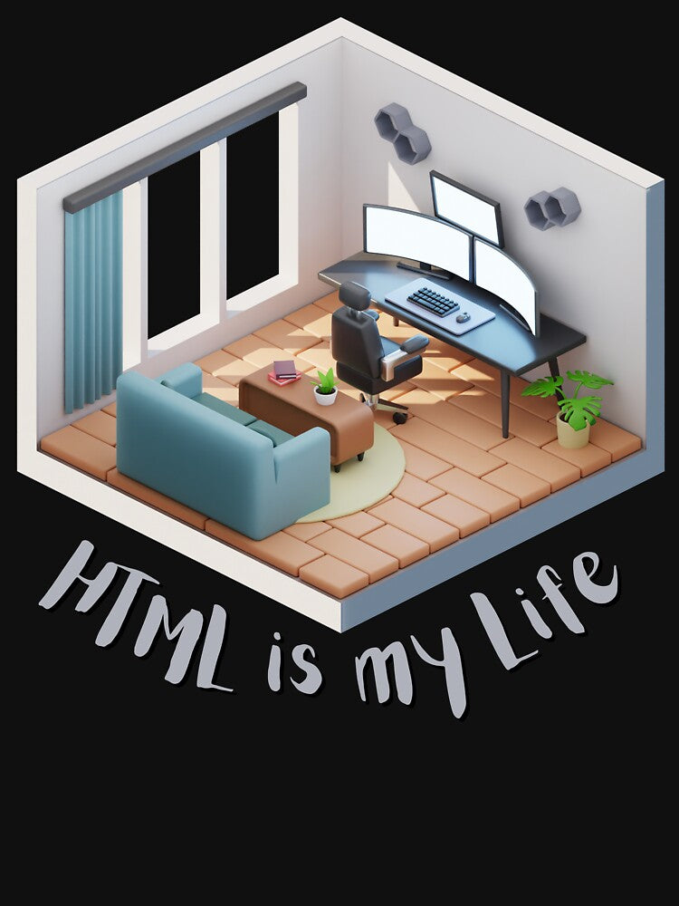 HTML Is My Life 3D, for a coder, for a computer programmer. by Wentoo T-Shirts, Hoodie, Sweatshirt (Image 3)