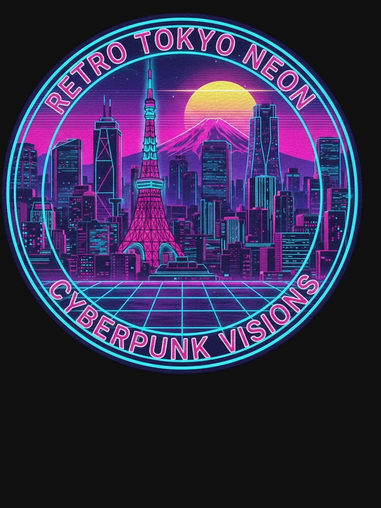 Retro Neon Tokyo Skyline – Vaporwave Edition by Tily360 T-Shirts, Hoodie, Sweatshirt | BlankRebels.com (Image 3)
