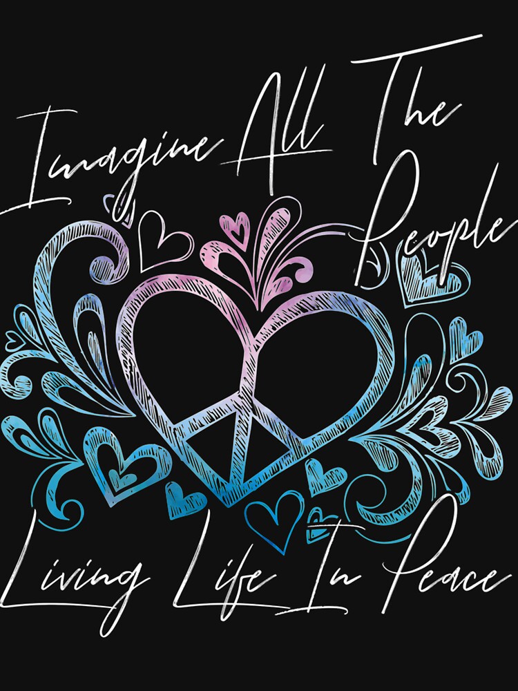 Imagine Hippie People Living Life in Peace and Love by MertieStark T-Shirts, Hoodie, Sweatshirt | BlankRebels.com (Image 3)