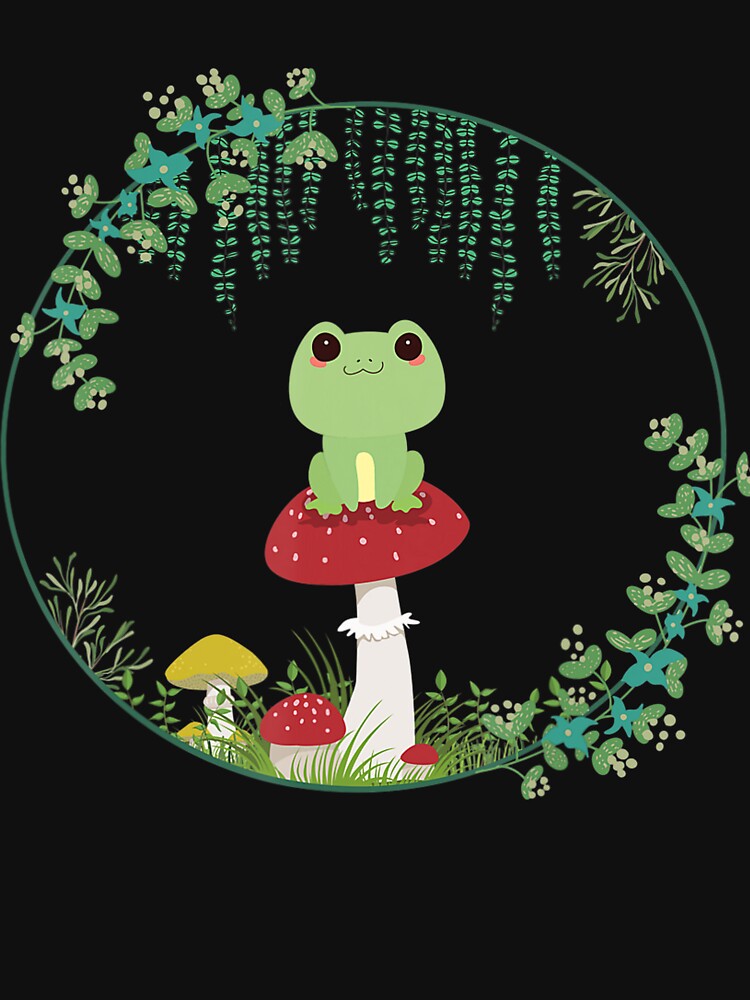 Cottagecore Aesthetic Kawaii Frog Goblincore Cute Mushroom by vuhieustore T-Shirts, Hoodie, Sweatshirt (Image 3)