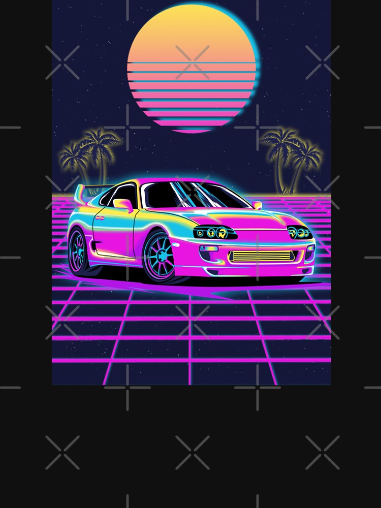 Vaporwave Car Supra Mk4 by Ryzdesain T-Shirts, Hoodie, Sweatshirt | BlankRebels.com (Image 2)