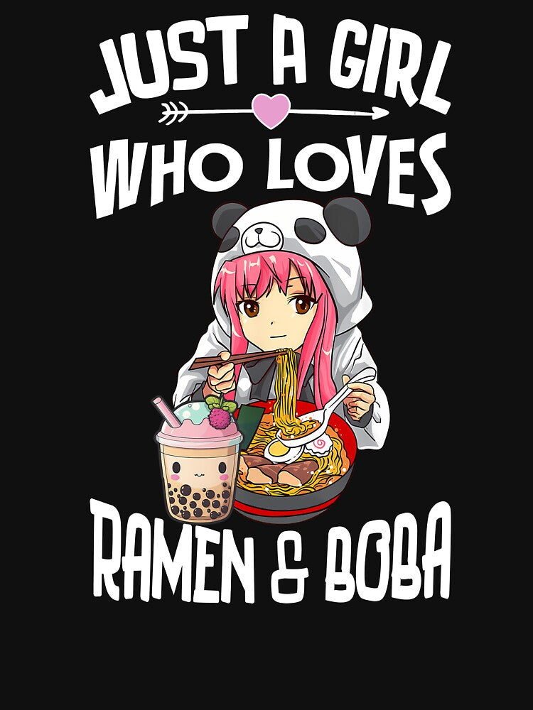 Panda Girl Ramen & Boba Anime T-Shirt by TinaMDedrick Hoodie, Sweatshirt | BlankRebels.com (Image 3)