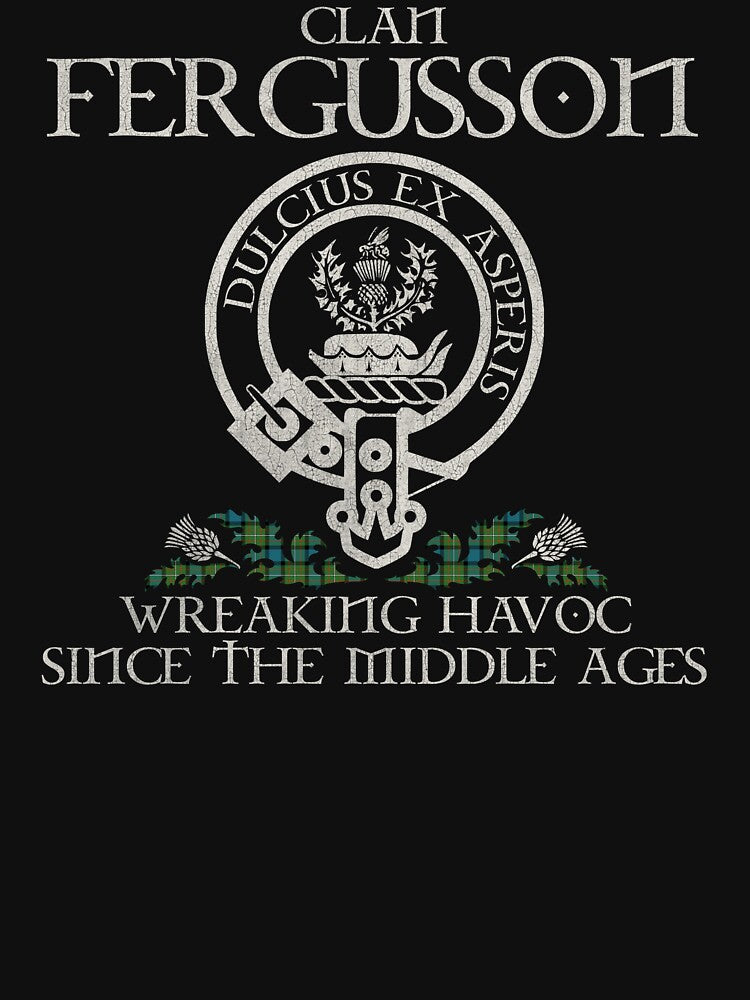 Clan Fergusson crest Scottish surname tartan Thistle vintage by Clan1093 T-Shirts, Hoodie, Sweatshirt (Image 3)