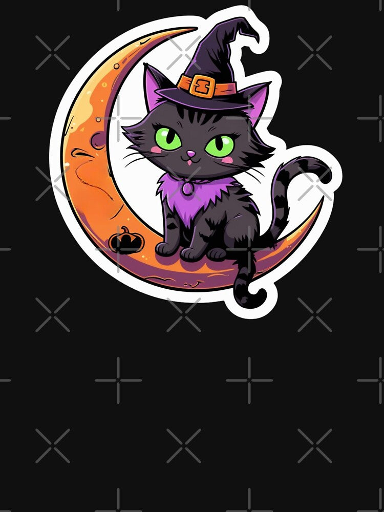Black Cat Sitting On the Moon by LewpyG T-Shirts, Hoodie, Sweatshirt | BlankRebels.com (Image 3)
