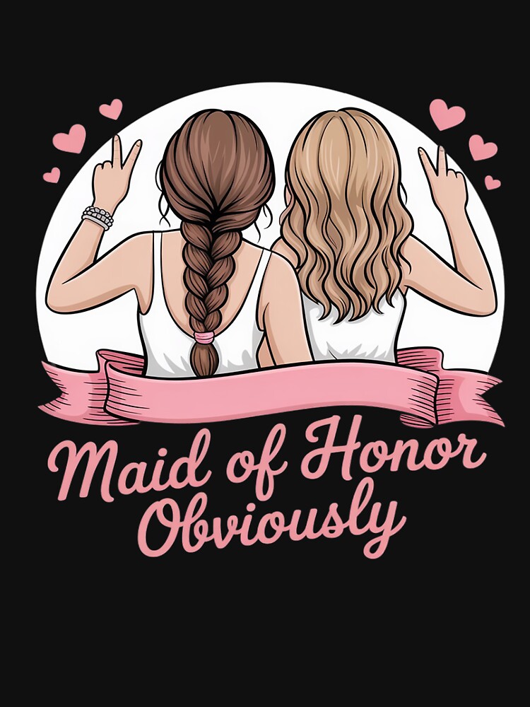 Maid of Honor Obviously Wedding Party Bridesmaid by Voidbinder T-Shirts, Hoodie, Sweatshirt | BlankRebels.com (Image 3)