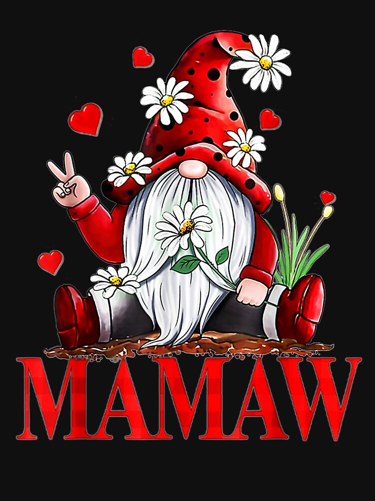 Mamaw Valentine Gnome Hippie Beetle Daisy Flower Gnome by shirleyfinley T-Shirts, Hoodie, Sweatshirt (Image 3)