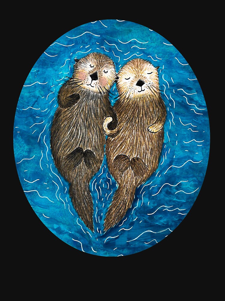 Sea Otters Holding Hands by emilienunez T-Shirts, Hoodie, Sweatshirt | BlankRebels.com (Image 3)