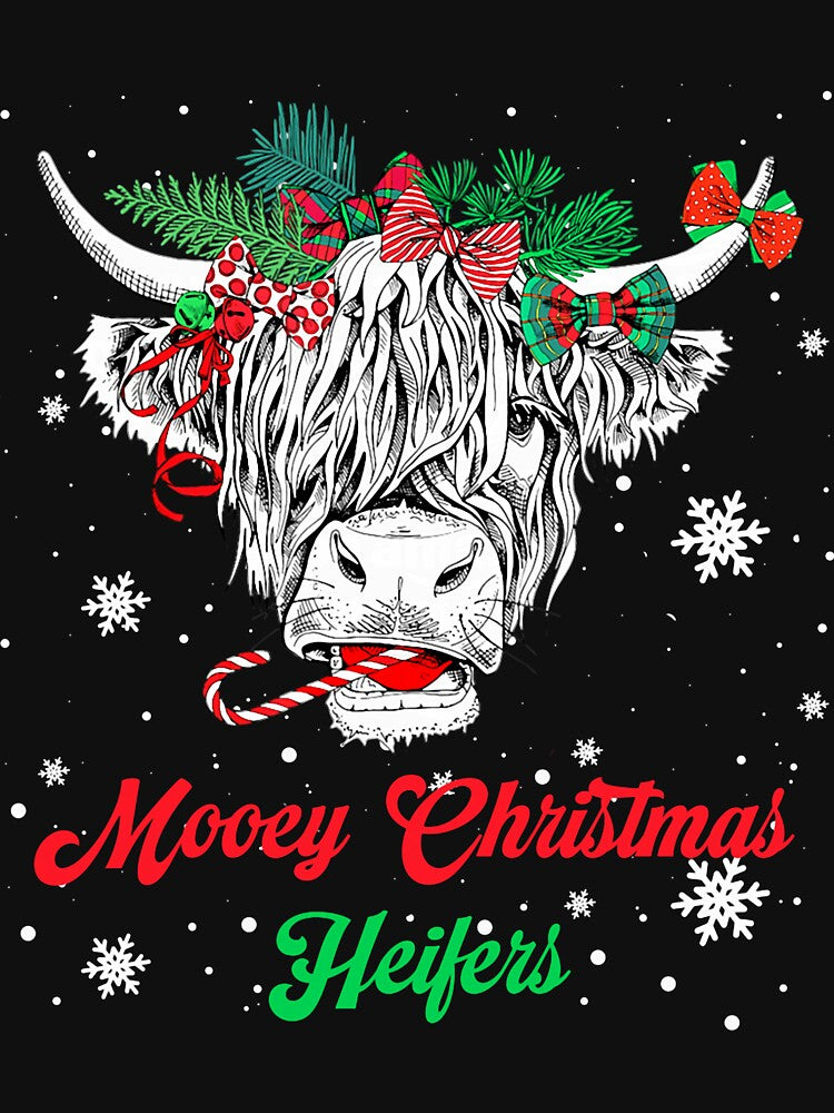 Mooey Christmas Heifers Rustic Cow Holiday Scene by ImeldaSparks T-Shirts, Hoodie, Sweatshirt | BlankRebels.com (Image 3)
