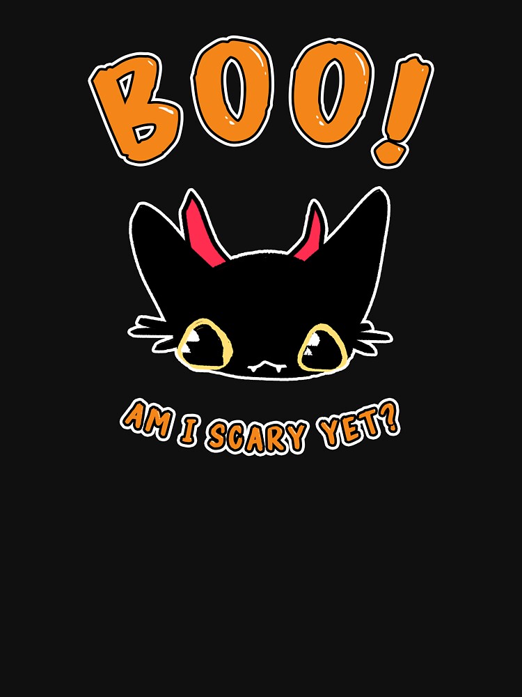 Boo! Am I Scary Yet? Cute Black Cat by BobbyMillsArt T-Shirts, Hoodie, Sweatshirt | BlankRebels.com (Image 3)
