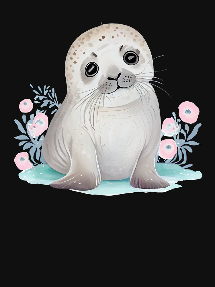 Kawaii Seal | Cute Under-the-Sea Ocean Animal Illustration for Stickers, Apparel & Home Decor by... (Image 3)