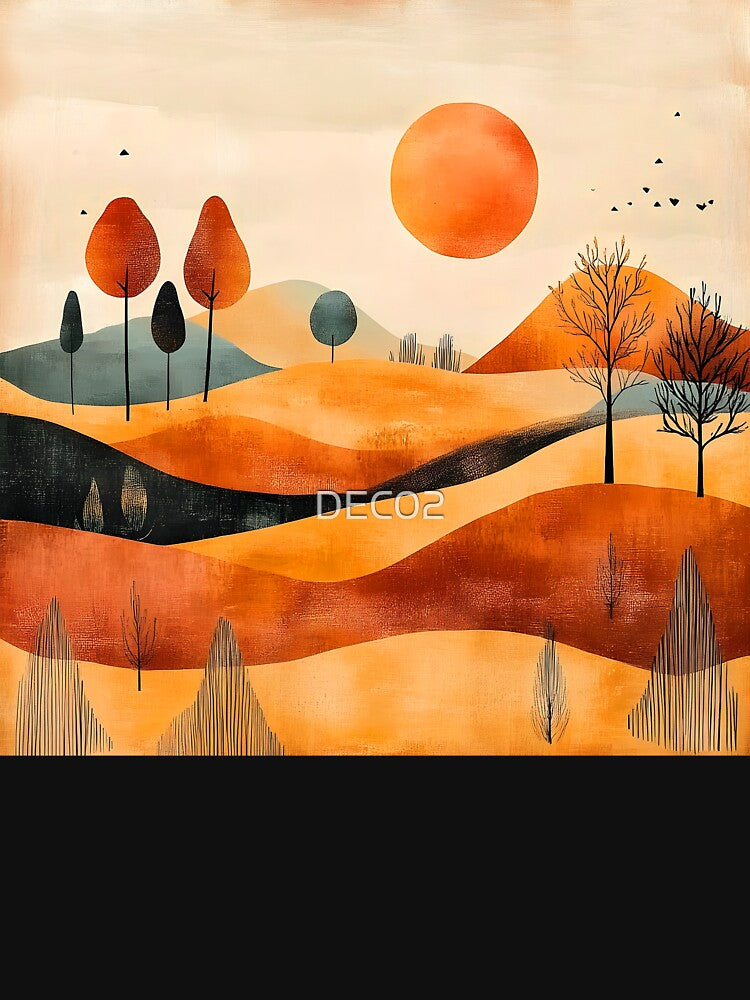 Boho Abstract Art Mountain Landscape Sunrise Modern Art by DEC02 T-Shirts, Hoodie, Sweatshirt | BlankRebels.com (Image 3)