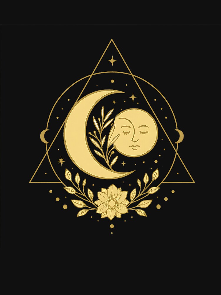 Celestial Moon and Sun Shirt for Women Mystic Phases Design by facegm Hoodie, Sweatshirt | BlankRebels.com (Image 3)