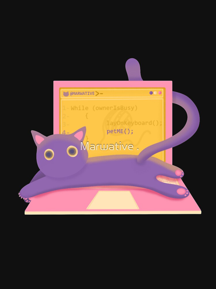 Cat lays on keyboard - programmer life by Marwative . T-Shirts, Hoodie, Sweatshirt | BlankRebels.com (Image 3)