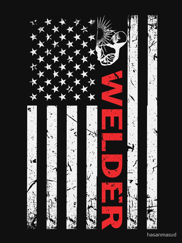 Welder Vintage USA American Flag Welding by hasanmasud T-Shirts, Hoodie, Sweatshirt | BlankRebels.com (Image 3)