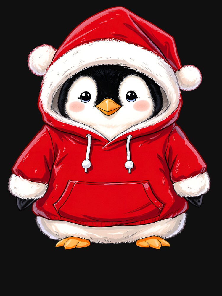 Cute Penguin | Oversized Santa Hoodie by ColorSplash123 T-Shirts, Sweatshirt | BlankRebels.com (Image 3)
