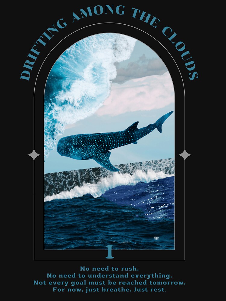 Drifting Among the Clouds Whale Shark Art by Diece studio T-Shirts, Hoodie, Sweatshirt | BlankRebels.com (Image 3)