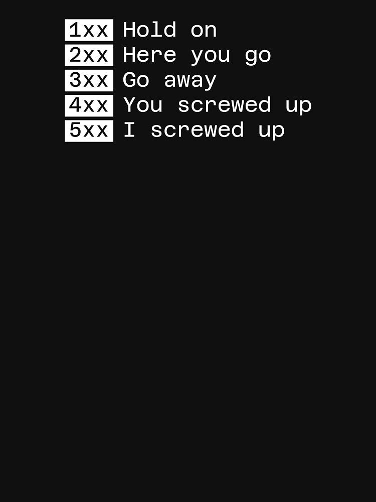 HTTP Status Codes (White Text) by TeePlusPlus