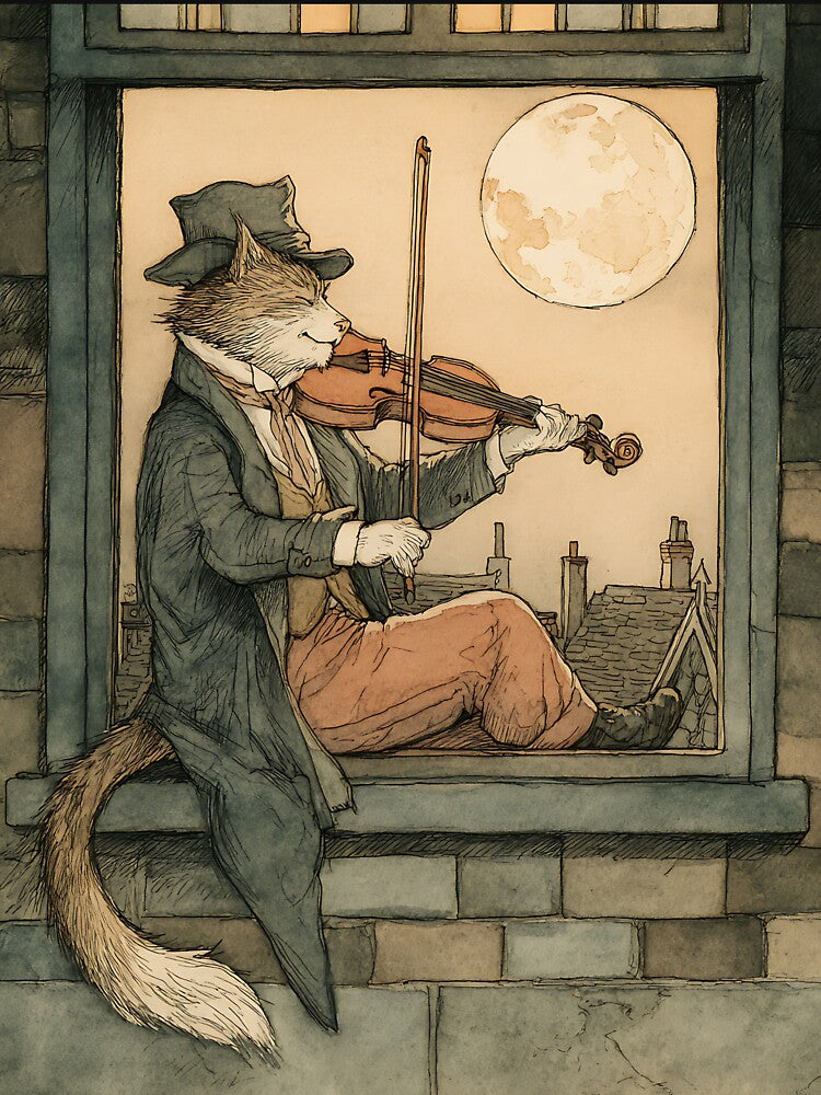 Dark Academia Art: Serenade Cat by bapupa T-Shirts, Hoodie, Sweatshirt | BlankRebels.com (Image 3)