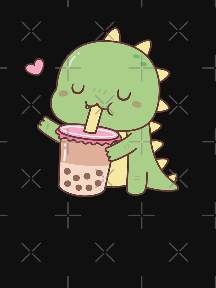 Cute Little Dino Loves Boba Milk Tea by rustydoodle T-Shirts, Hoodie, Sweatshirt | BlankRebels.com (Image 3)