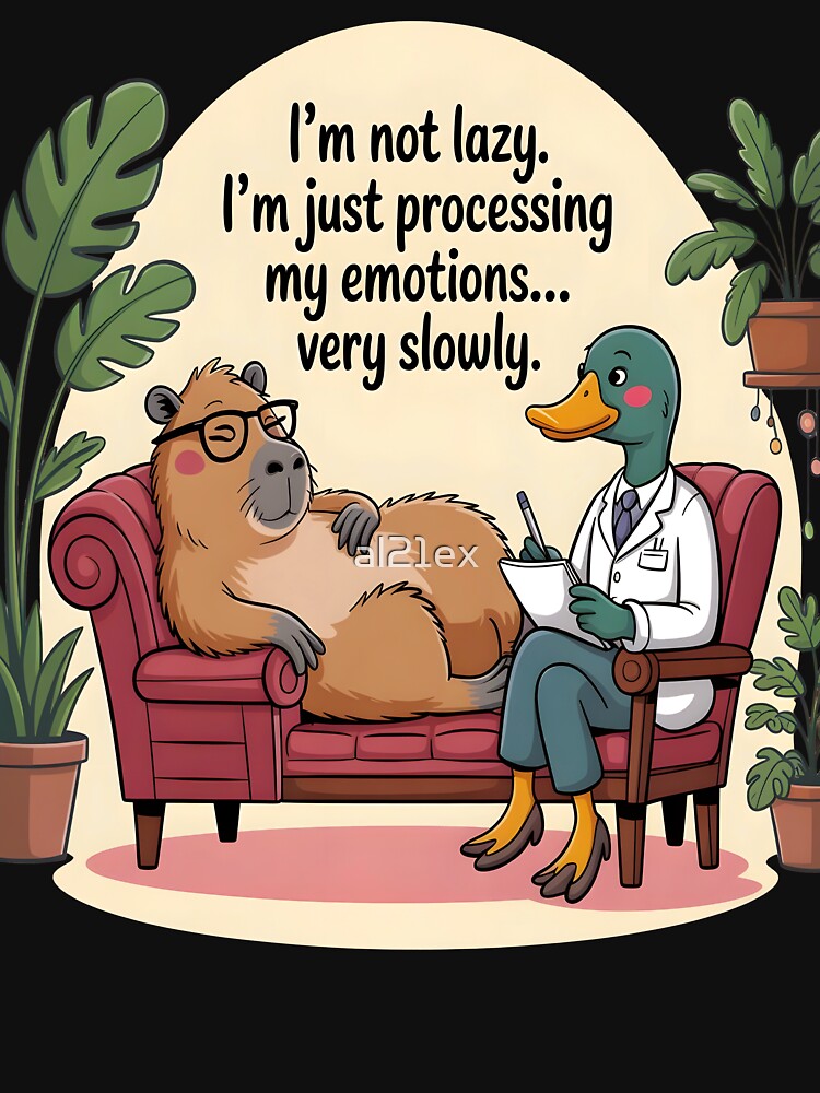 Capybara Humor-Funny Capybara in Therapy by al21ex T-Shirts, Hoodie, Sweatshirt | BlankRebels.com (Image 3)
