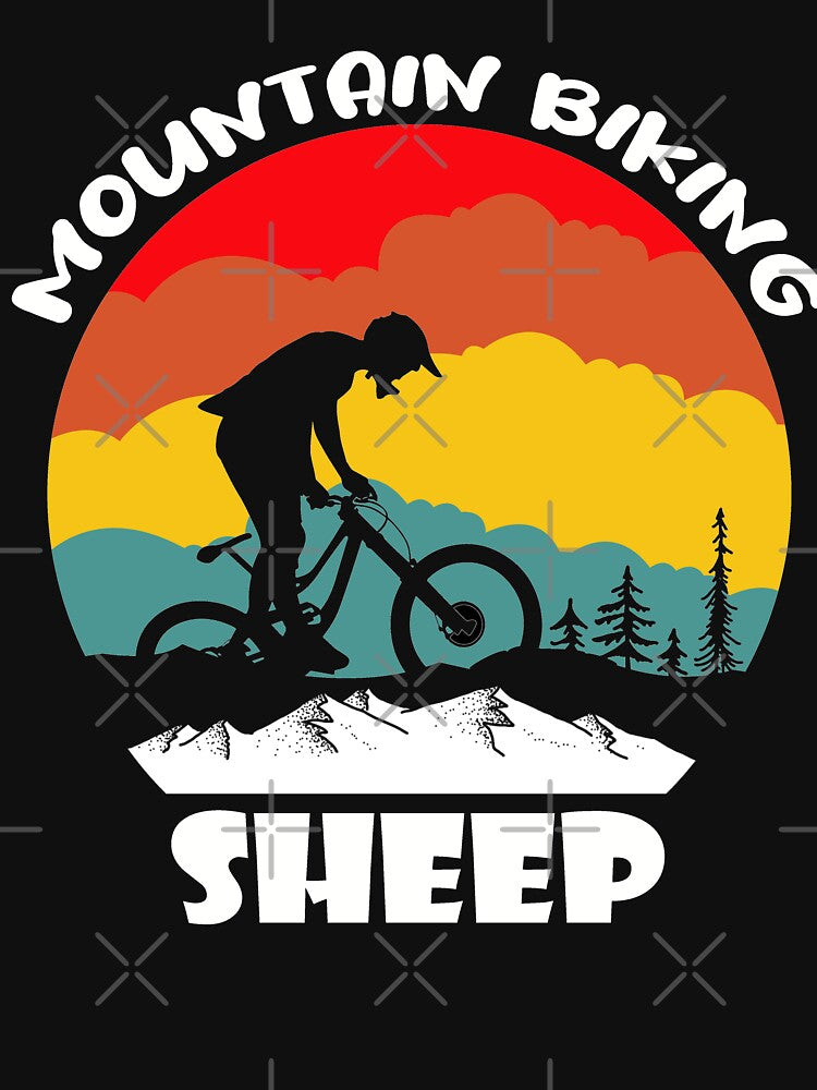 Mountain Biking Sheep Funny Quote Mountain Bikers Retro Vintage by peachyline T-Shirts, Hoodie, Sweatshirt (Image 3)