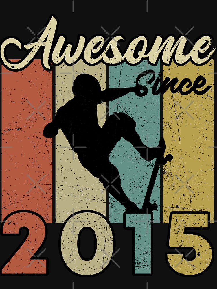 7th Birthday Awesome Since 2015 Skateboard 7 Years Old by TheWildStyle T-Shirts, Hoodie, Sweatshirt (Image 3)