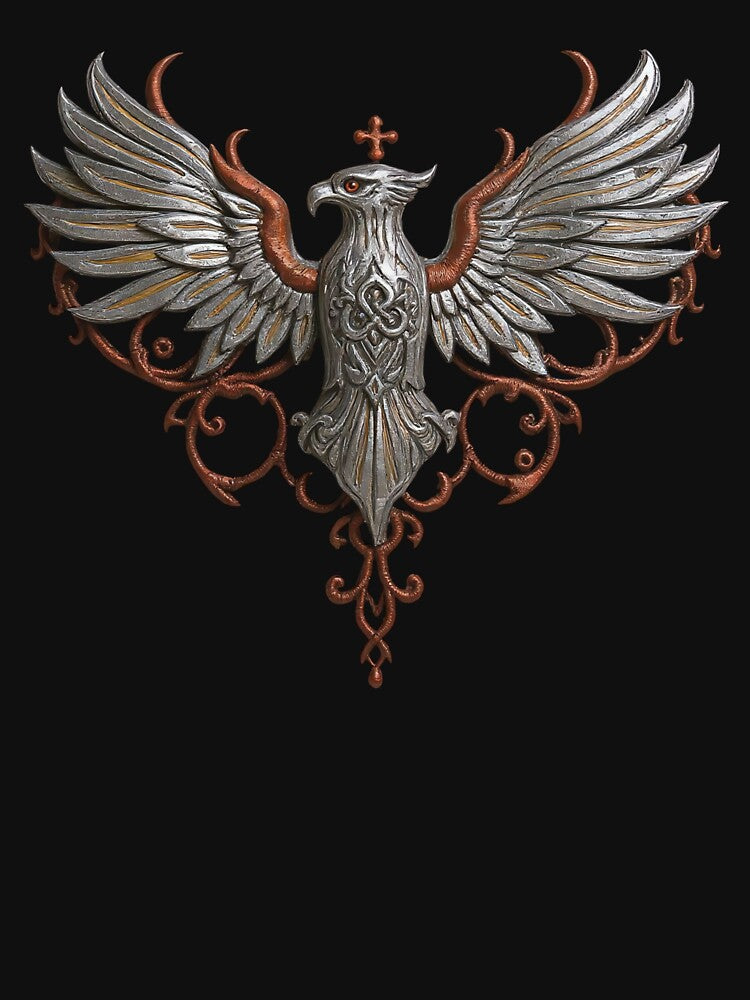 Silver and Gold Eagle with Celtic Cross, Ornate design for Apparel and Accessories by TheGaliyaStudio T-Shirts,... (Image 3)