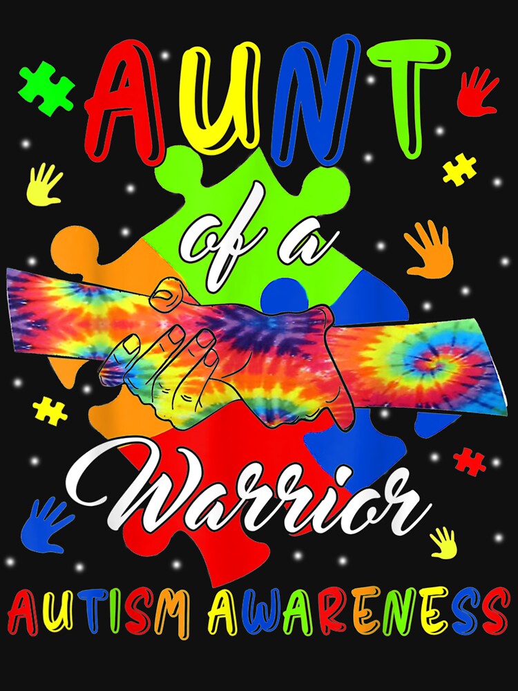 Aunt Of A Warrior Autism Family Matching Autism Awareness by melisenda T-Shirts, Hoodie, Sweatshirt (Image 3)