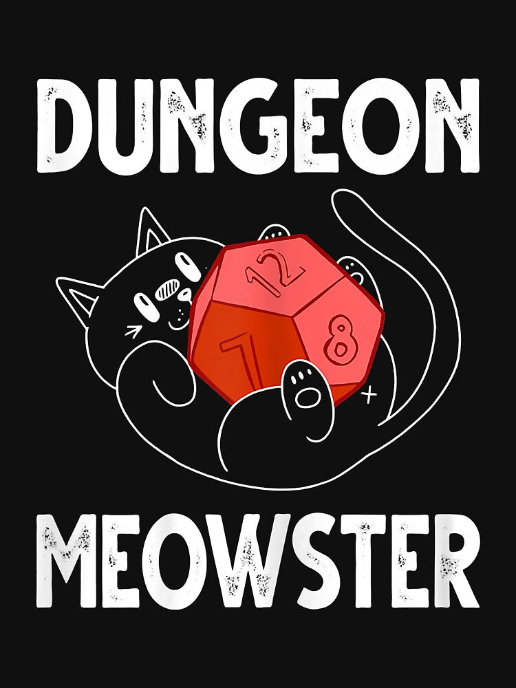 Womens Dungeon Meowster Gamer Geek Cat Lover Introvert T-Shirt by ambersomar Hoodie, Sweatshirt | BlankRebels.com (Image 3)