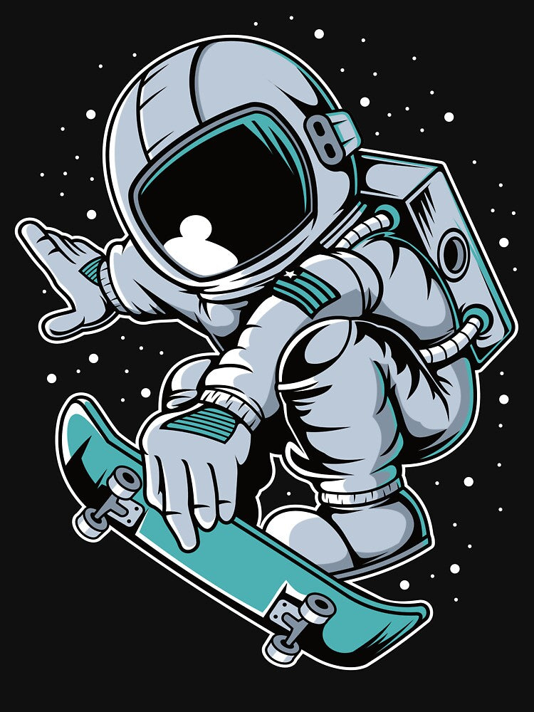 Astronaut Skateboard - Funny Outer Space Lovers by Desteroids T-Shirts, Hoodie, Sweatshirt | BlankRebels.com (Image 3)
