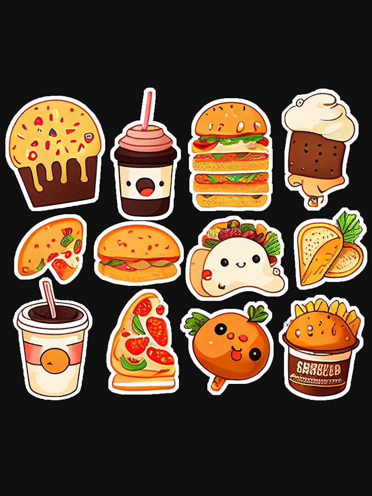 #6 Cute happy food sticker pack by KawaiiFoodArt T-Shirts, Hoodie, Sweatshirt | BlankRebels.com (Image 3)