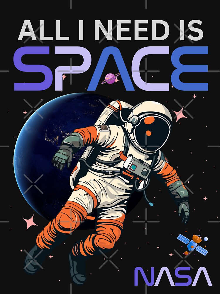 Funny Space Pun Shirt – Retro NASA Astronaut Floating in Galaxy | Introvert Humor by Cree8if Hoodie, Sweatshirt (Image 3)