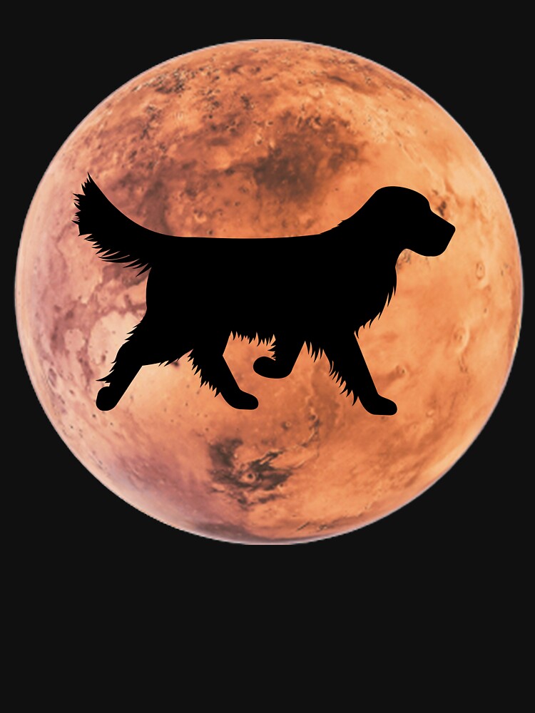 golden retriever Dog Silhouette in Mars golden retriever lover gift by alaechamlal T-Shirts, Hoodie, Sweatshirt (Image 3)