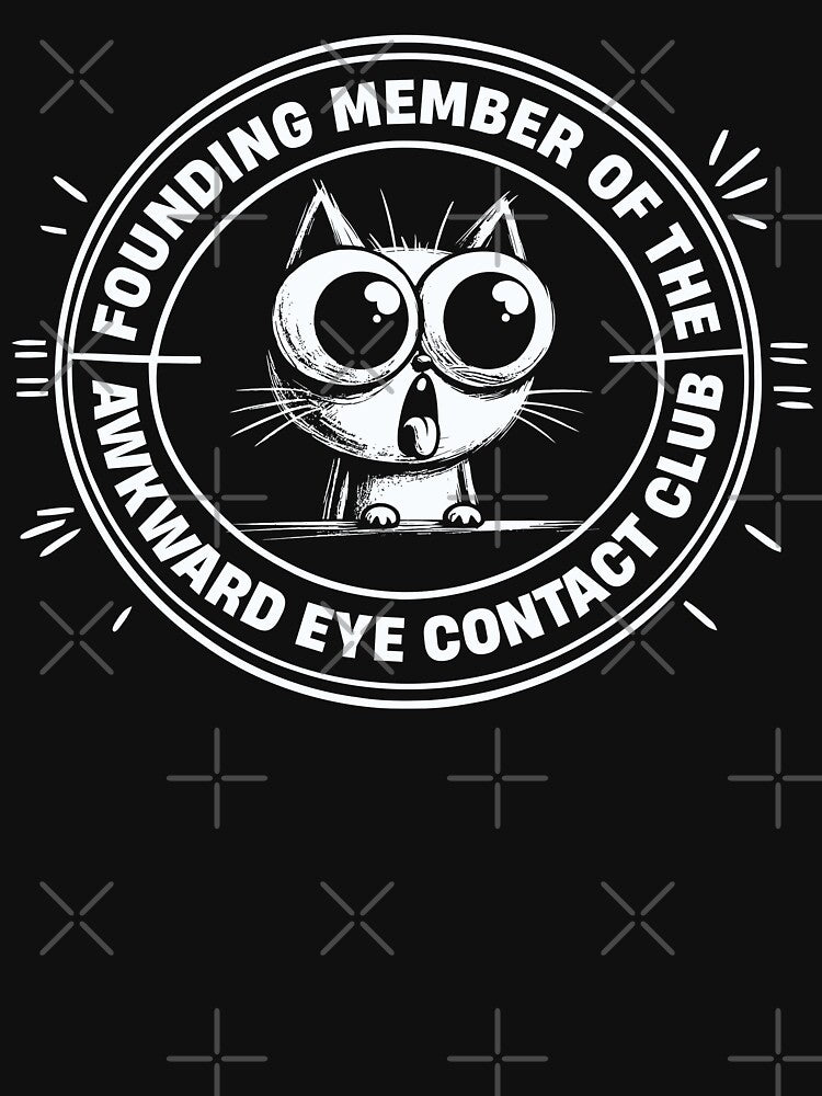 Funny Introvert Cat Shirt for Socially Awkward People | Awkward Eye Contact Club by Cree8if Hoodie, Sweatshirt (Image 3)