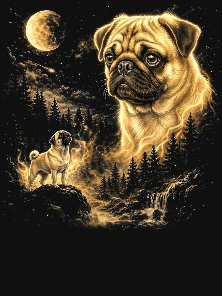 Pug Howling At The Moon Wolves Meme Mystic Nature Wildlife by jakaun T-Shirts, Hoodie, Sweatshirt | BlankRebels.com (Image 3)
