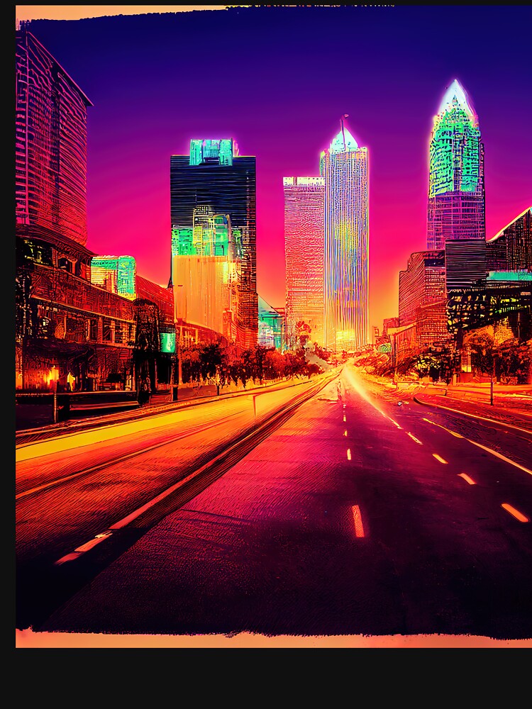 Atlanta Neon Vaporwave by ComicsFactory T-Shirts, Hoodie, Sweatshirt | BlankRebels.com (Image 3)