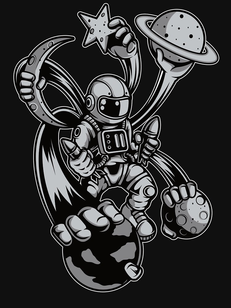 Astronaut Multiple Hands - Funny Outer Space Lovers by Desteroids T-Shirts, Hoodie, Sweatshirt | BlankRebels.com (Image 3)