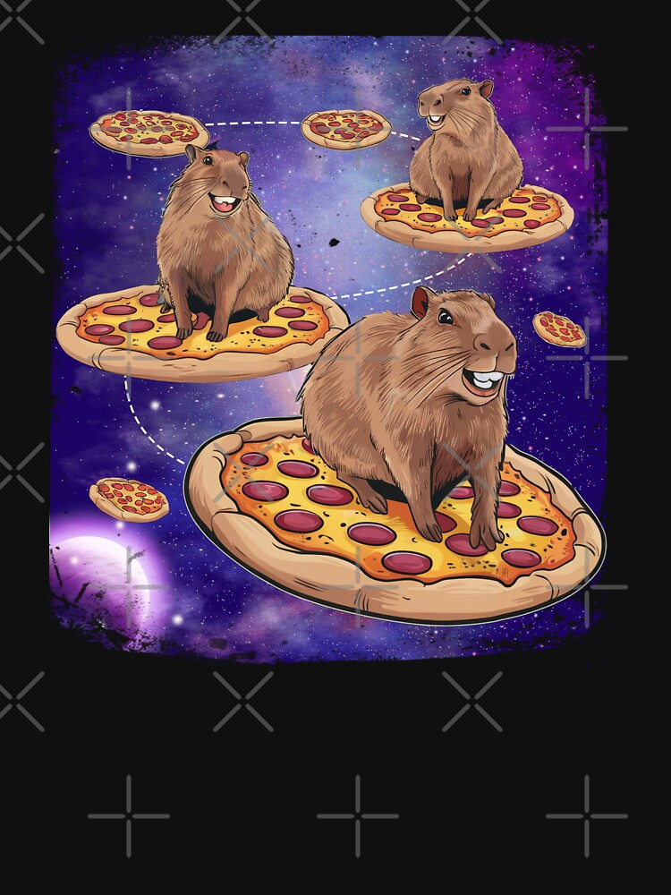 Realistic Space Capybara On Pizza, Galaxy Capybaras by Damcoc