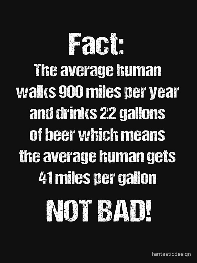 Funny Sarcastic Humor Fact: The Average Human walks 900 Miles Per Year by fantasticdesign T-Shirts, Hoodie,... (Image 3)