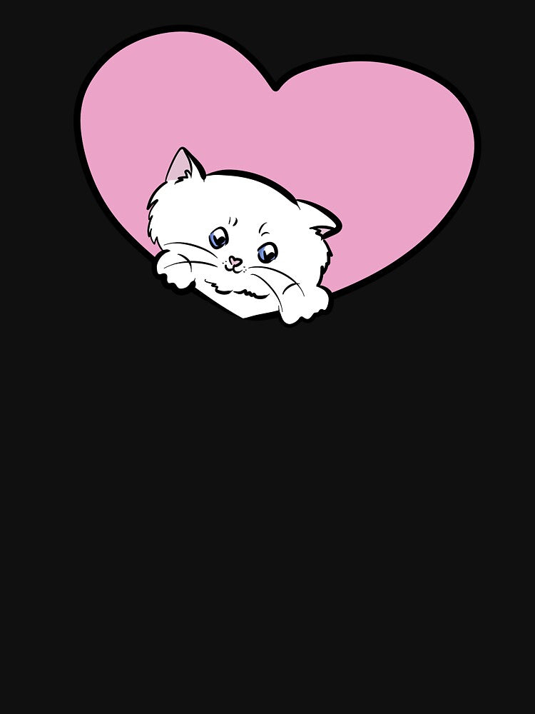 White Cat with Heart by HugSomeNettles T-Shirts, Hoodie, Sweatshirt | BlankRebels.com (Image 3)