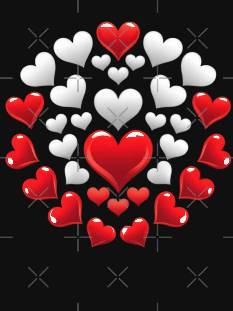 Valentines Day red and white hearts,valentine heart,valentine art,valentine design by Expressions-Sel T-Shirts,... (Image 3)