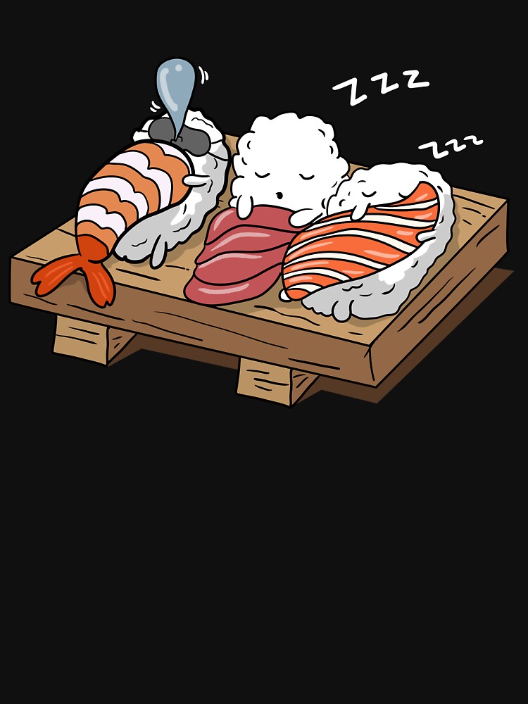 Sleeping Sushi Shirt Love Sushi Rolls Funny Japanese Food Essential by Sioox Hoodie, Sweatshirt | BlankRebels.com (Image 3)